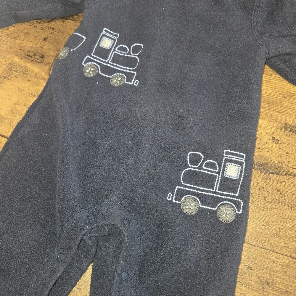 Vintage Gymboree '02 Y2K‎ Fleece Embroidered Train Jumpsuit 3-6 Months